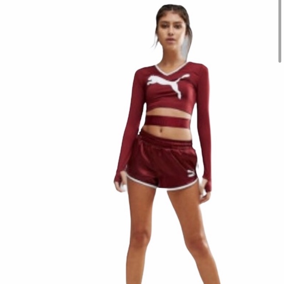 Puma Burgundy crop top - XS - Picture 3 of 13